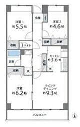 目黒本町マンション 4階3LDKの間取り