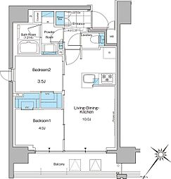 ルフォンプログレ西大井プレミア 2LDKの間取図画像