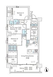 ライトテラス世田谷砧 3SLDKの間取図画像