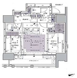 ザ・パークハウス芝御成門 2LDKの間取図画像