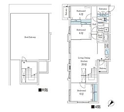 CREATIF学芸大学 3LDKの間取図画像
