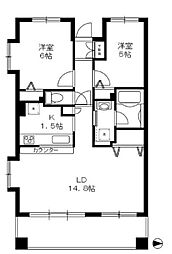 フローレンスパレス多摩川ファミーユコート 2LDKの間取図画像
