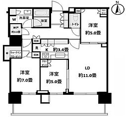 HARUMI FLAG PARK VILLAGE 3LDKの間取図画像