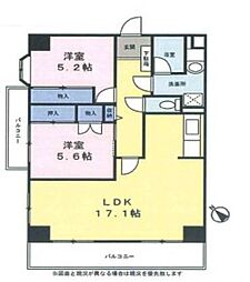 アクイール・セイザン 2LDKの間取図画像