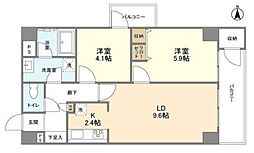 カルチェ恵比寿 2LDKの間取図画像