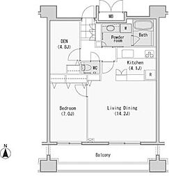 レジディア西麻布 1SLDKの間取図画像