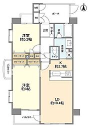 BELLZA大崎 2LDKの間取図画像