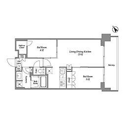 シーズンフラッツ大森西 2LDKの間取図画像