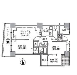 アクティ汐留 2SLDKの間取図画像