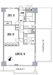 アイビハイツ南品川 2LDKの間取図画像