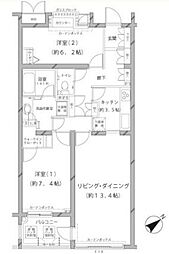 MFPRコート代官山 2LDKの間取図画像