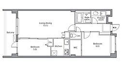 レジディア祐天寺 2LDKの間取図画像