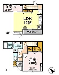 エクセリア大崎 2LDKの間取図画像