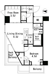 MFPRコート目黒南 1SLDKの間取図画像
