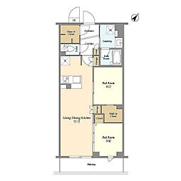 KDXRESIDENCE田園調布南 2LDKの間取図画像