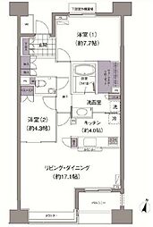 アビティ目黒 2LDKの間取図画像