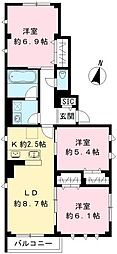 ココン ヴェルデ 3LDKの間取図画像