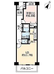 UR都市機構グリーンハイツ武蔵境通り7号棟 1LDKの間取図画像