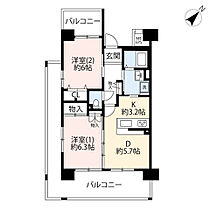 URひばりが丘パークヒルズ  ｜ 東京都西東京市ひばりが丘3丁目（賃貸マンション2DK・3階・55.38㎡） その2