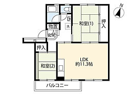 UR多摩ニュータウン永山 4階2LDKの間取り