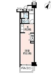 UR多摩ニュータウンコリナス長池 3階1Kの間取り