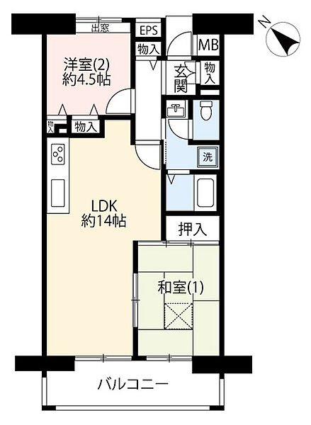 UR新川・島屋敷通り ｜東京都三鷹市新川5丁目(賃貸マンション2LDK・1階・57.76㎡)の写真 その2