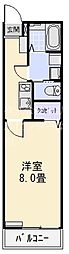 ザイン住吉 1Kの間取図画像