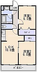 オーク2 2LDKの間取図画像