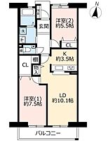 URサンヴァリエ日吉  ｜ 神奈川県横浜市港北区下田町4丁目（賃貸マンション2LDK・5階・65.29㎡） その2