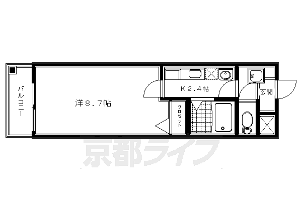 ビレイユ眞英七条本町 105｜京都府京都市東山区本町新5丁目(賃貸マンション1K・1階・25.50㎡)の写真 その2