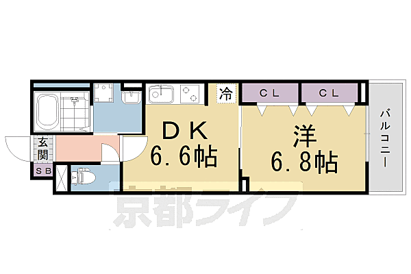 プレッソ・ロートIII 102｜京都府京都市伏見区横大路天王後(賃貸アパート1DK・1階・35.40㎡)の写真 その2