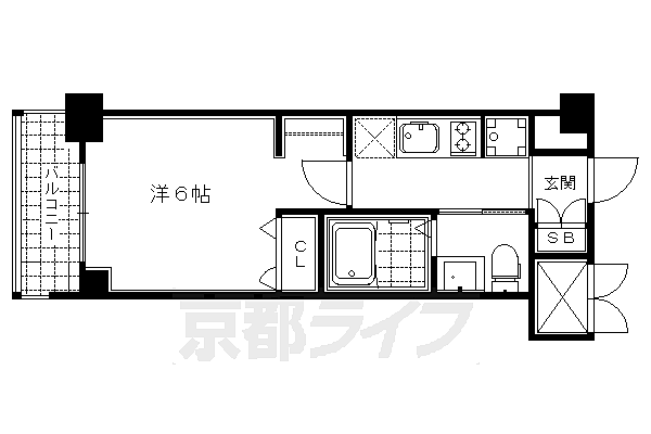 京都府京都市東山区二町目(賃貸マンション1K・2階・20.65㎡)の写真 その2