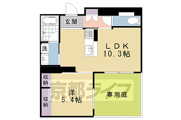 六条荘 103｜京都府京都市下京区西側町(賃貸マンション1LDK・1階・41.40㎡)の写真 その2