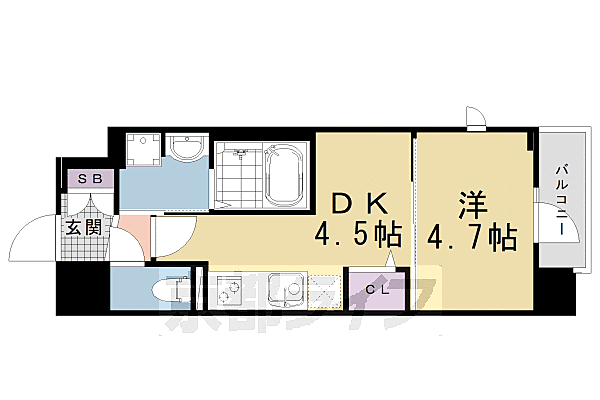 プラシード京都 610｜京都府京都市南区東九条西岩本町(賃貸マンション1DK・6階・25.16㎡)の写真 その2