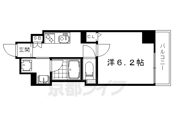 アスヴェル京都西七条 705｜京都府京都市下京区西七条北衣田町(賃貸マンション1K・7階・22.87㎡)の写真 その2