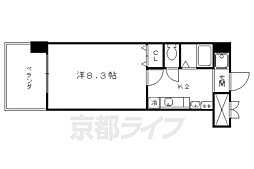 ｃａｓａ　ｖｅｒｄｅ高辻 3階1Kの間取り