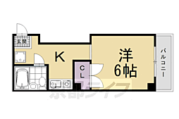 ラティエール高辻 3階1Kの間取り