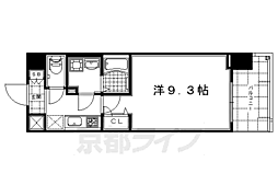 京都市営烏丸線 四条駅 徒歩9分の賃貸マンション 3階1Kの間取り