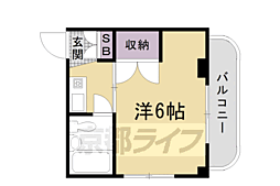 JR山陰本線 二条駅 徒歩8分の賃貸マンション 4階1Kの間取り