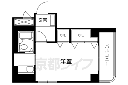 阪急京都本線 大宮駅 徒歩5分の賃貸マンション 8階1Kの間取り