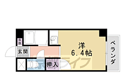 ＶＩＰ羅城門 4階1Kの間取り