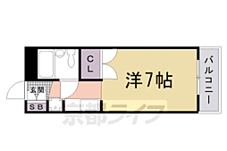 JR山陰本線 嵯峨嵐山駅 徒歩5分の賃貸マンション 1階1Kの間取り
