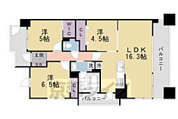 阪急京都本線 西京極駅 徒歩10分の賃貸マンション 8階3LDKの間取り
