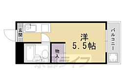 阪急京都本線 西京極駅 徒歩10分の賃貸マンション 5階1Kの間取り