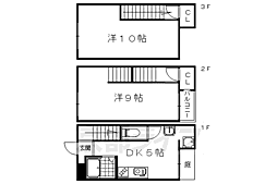 京都地下鉄東西線 太秦天神川駅 徒歩20分の賃貸一戸建て 2DKの間取り