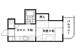 阪急京都本線 西京極駅 徒歩17分の賃貸マンション 5階1DKの間取り