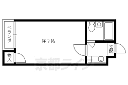 京福電気鉄道北野線 北野白梅町駅 徒歩12分の賃貸マンション 2階1Kの間取り