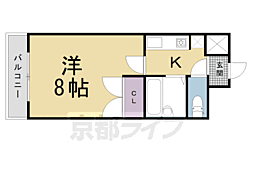 サンヴェール七条 4階1Kの間取り