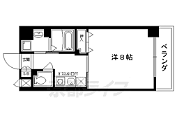 グランドプレア 6階1Kの間取り