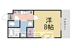 ブリリアコート龍谷大前 5階1Kの間取り